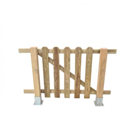 Puerta para valla de madera Masgames MERLET 80 Madera sin pintar