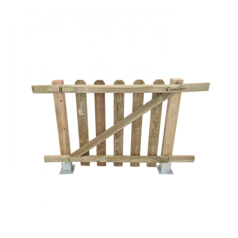 Puerta para valla de madera Masgames MERLET 80 Madera sin pintar