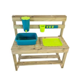 Cocinita infantil de madera para exterior Masgames CANDY Se incluye kit de cacharros de cocina: cazo, olla, cazuela, escumaderas