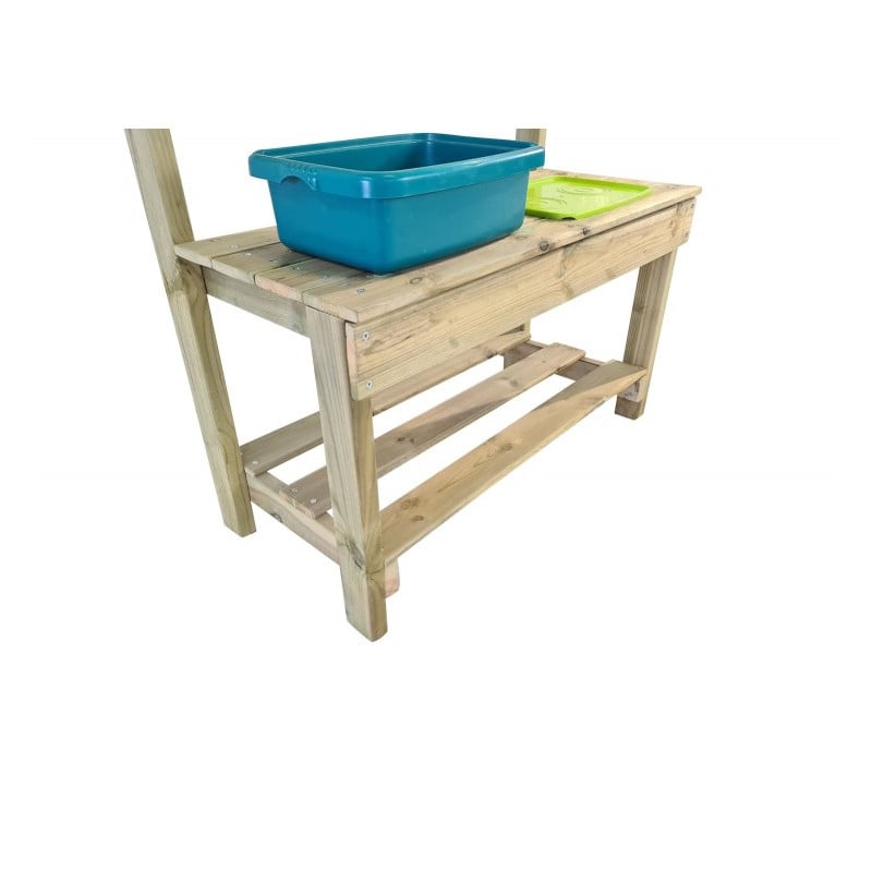 Cocinita infantil de madera para exterior Masgames CANDY Se incluye kit de cacharros de cocina: cazo, olla, cazuela, escumaderas