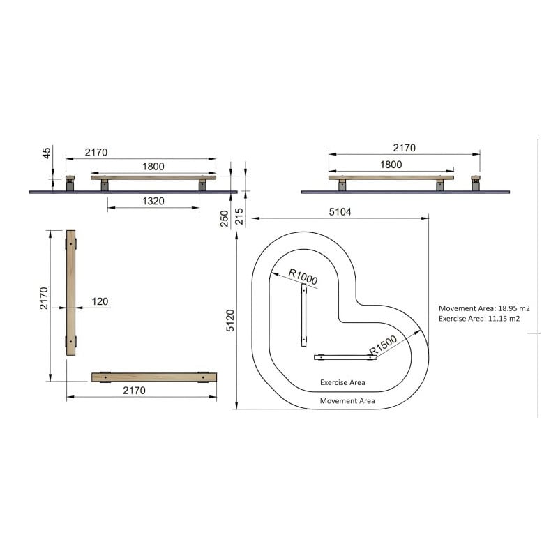Barras de equilibrio Masgames INDIANA