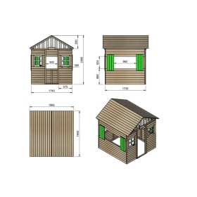 Casita de madera Masgames LOLLIPOP XXL Horeca Verde 2