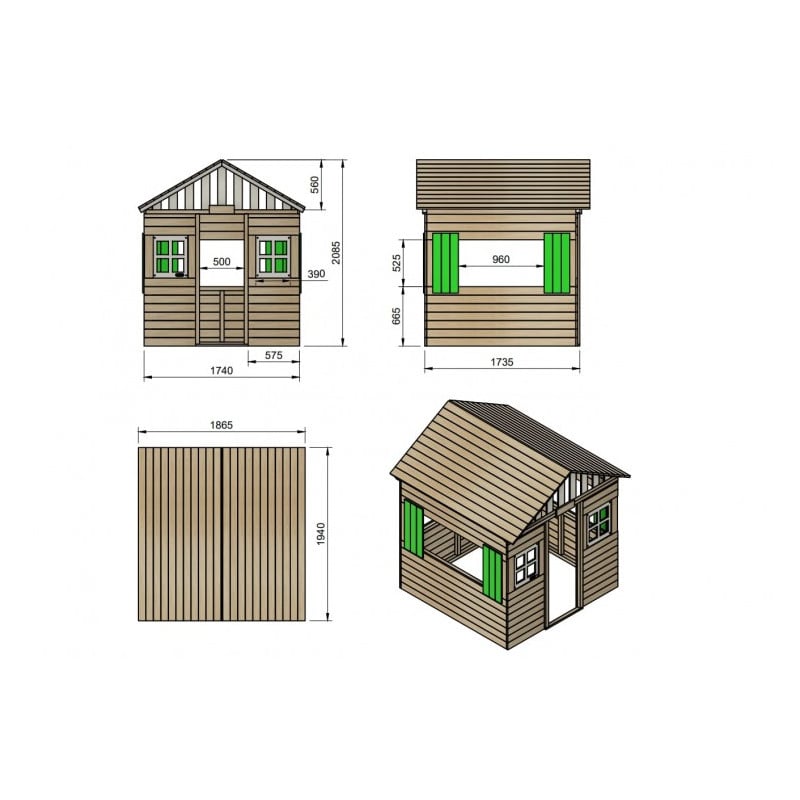 Casita de madera Masgames LOLLIPOP XXL Horeca Azul
