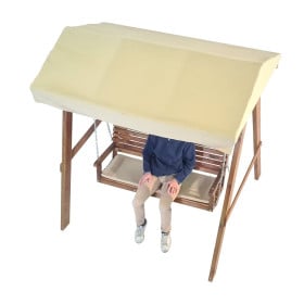 Balancin de jardin MASGAMES ELNA L con techo de lona Con cojin en el banco 2