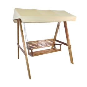 Balancin de jardin MASGAMES ELNA L con techo de lona Sin cojin en el banco 2