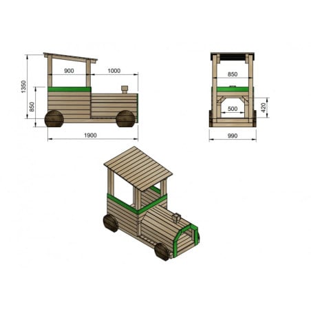 Parque infantil Locomotora de tren Masgames PINXO