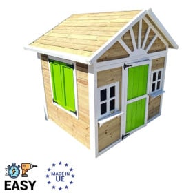 Casita infantil de madera por paneles Masgames VISBY Verde