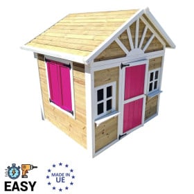 Casita infantil de madera por paneles Masgames VISBY Rosa