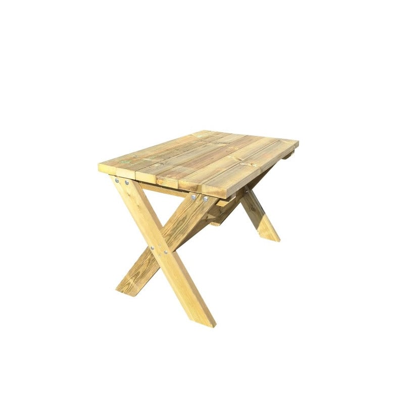 Mesa de madera exterior MASGAMES XERTA 120 cm Madera sin pintar