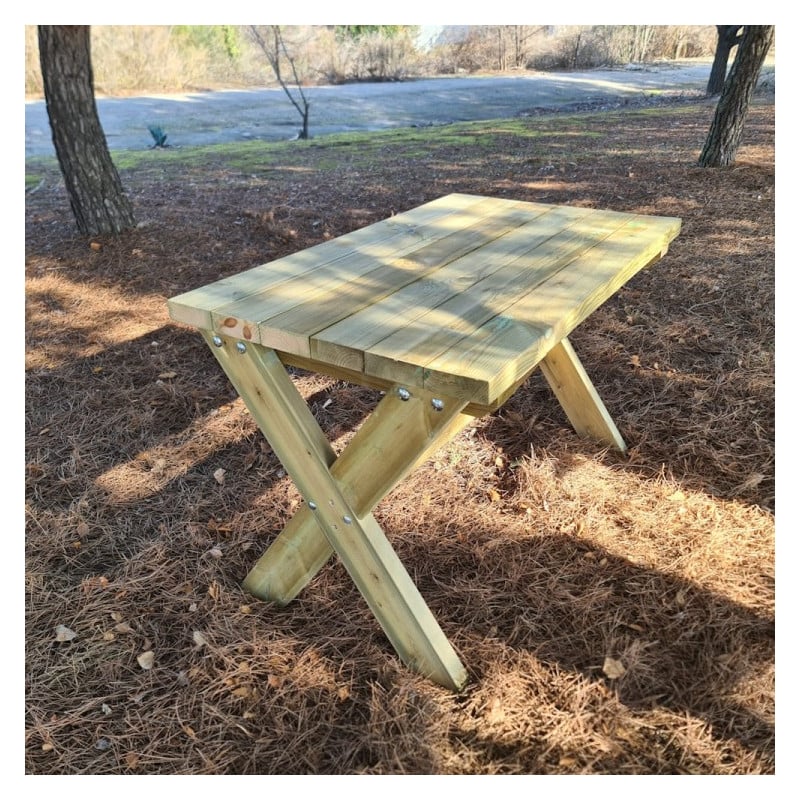 Mesa de madera exterior MASGAMES XERTA 120 cm Madera sin pintar