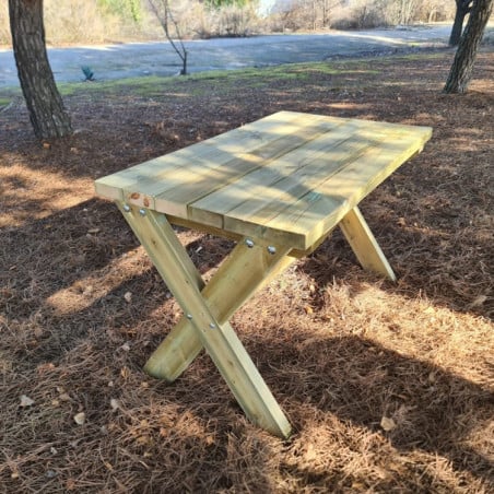 Mesa de madera exterior MASGAMES XERTA 120 cm Madera sin pintar