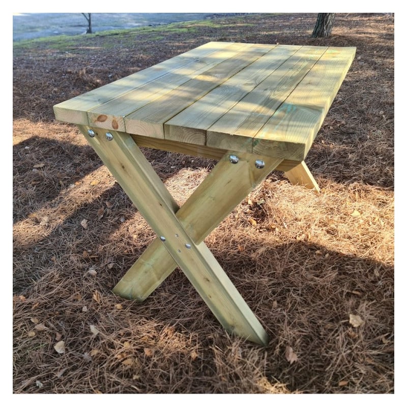 Mesa de madera exterior MASGAMES XERTA 120 cm Madera sin pintar