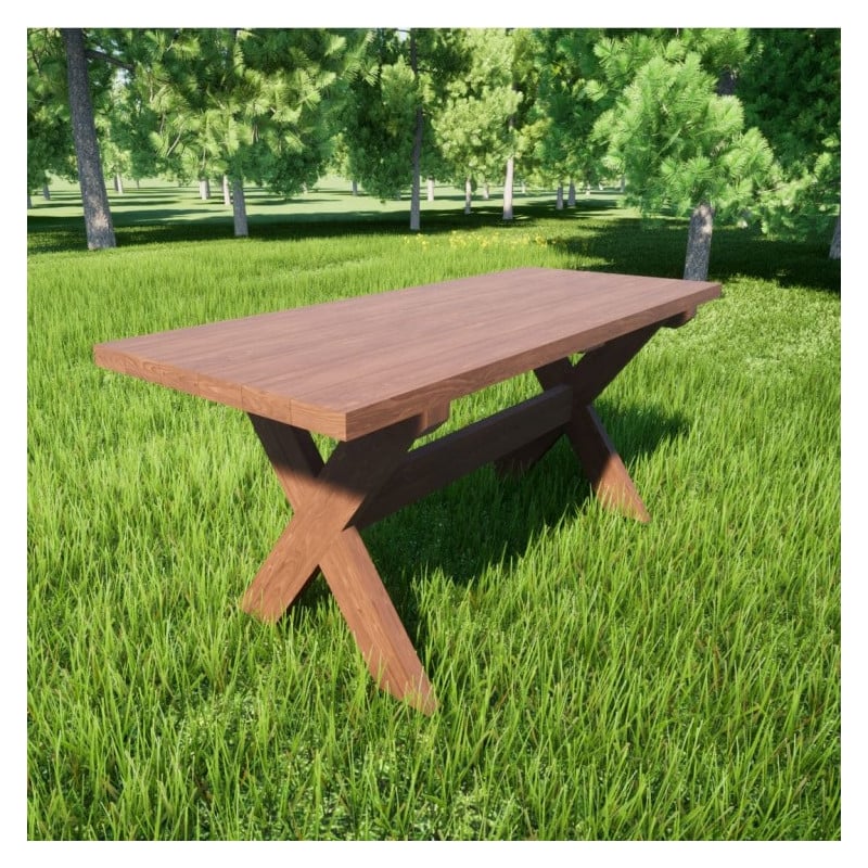Mesa de madera exterior MASGAMES XERTA 120 cm Marron