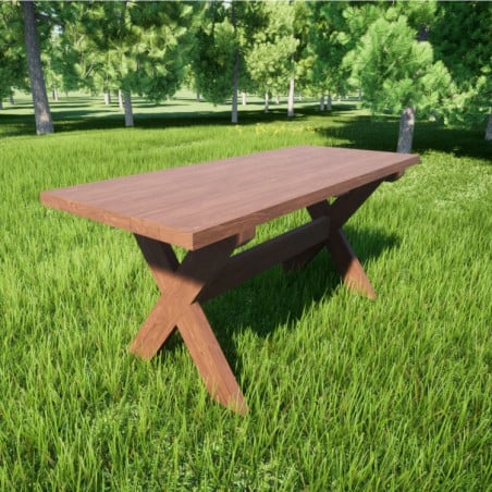 Mesa de madera exterior MASGAMES XERTA 120 cm Marron