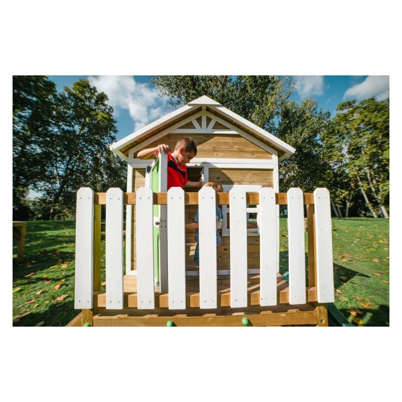 Casita infantil de madera por paneles Masgames FLAM elevada 60 cm Rosa