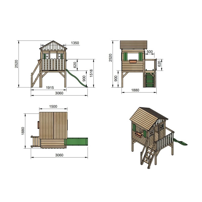 Casita elevada MASGAMES LOLLIPOP XL
