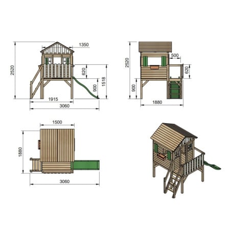 Casita elevada MASGAMES LOLLIPOP XL