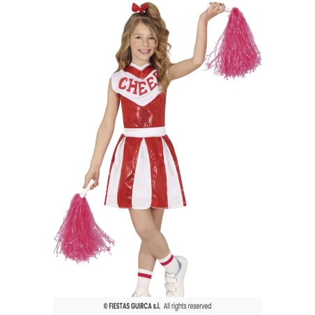 Disfraz Animadora Rojo 3-4 Años