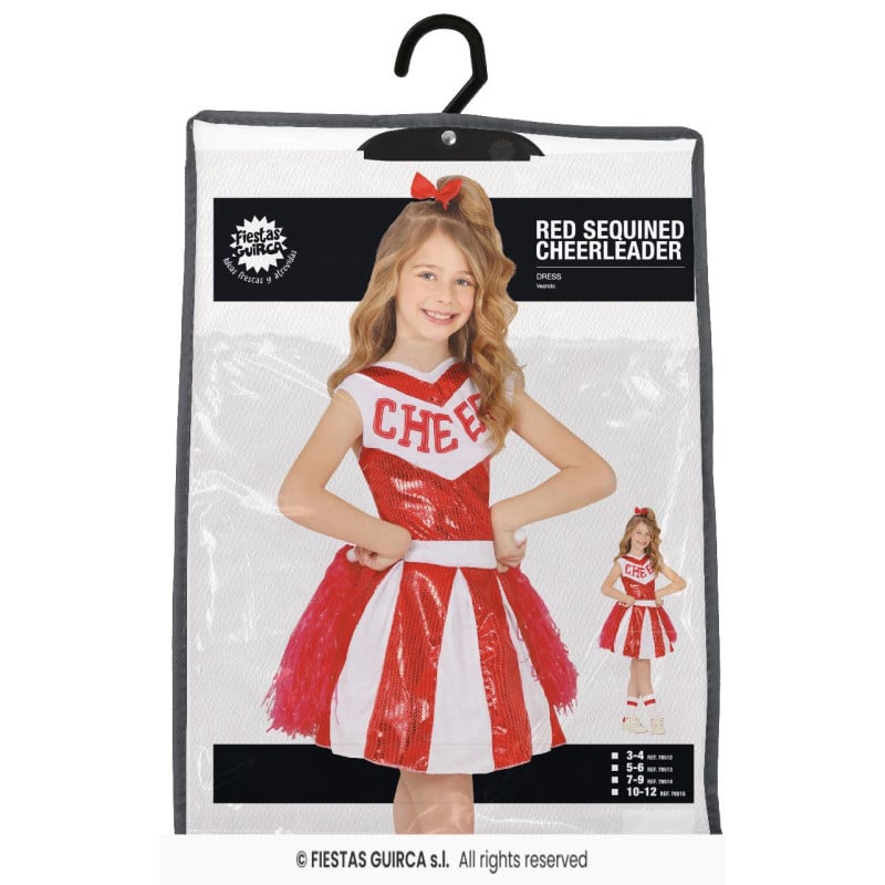 Disfraz Animadora Rojo 5-6 Años