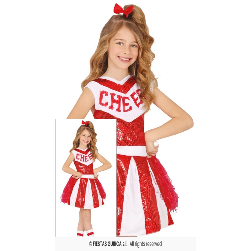 Disfraz Animadora Rojo 5-6 Años