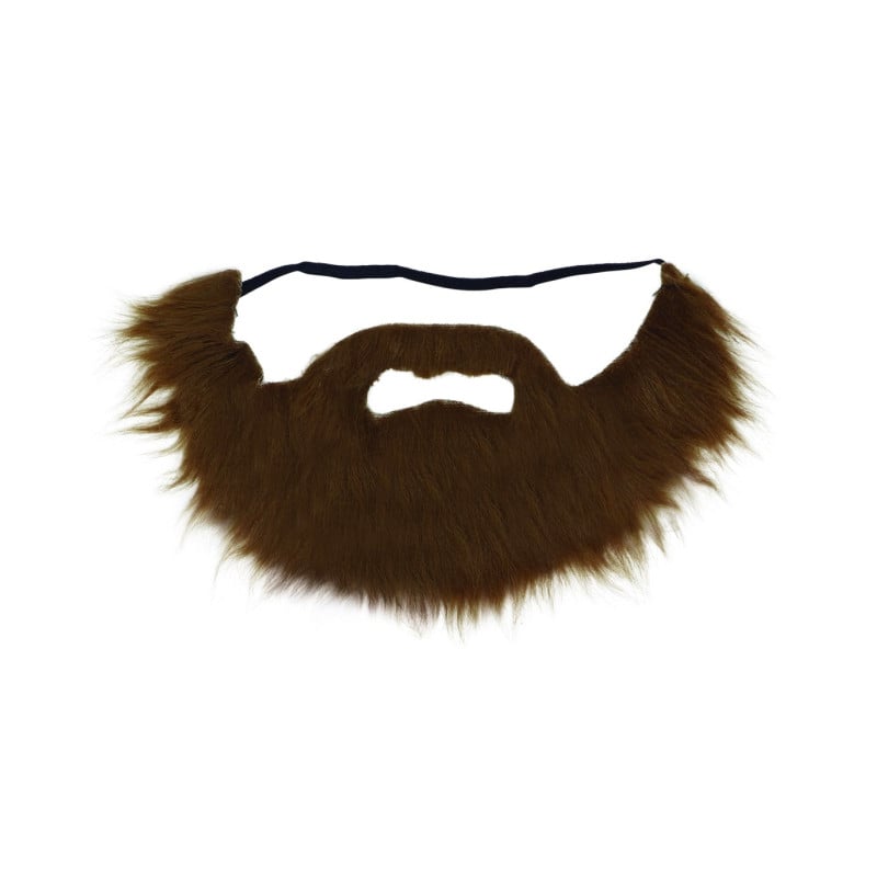 Barba y Bigote Castaña Oscura Con Goma