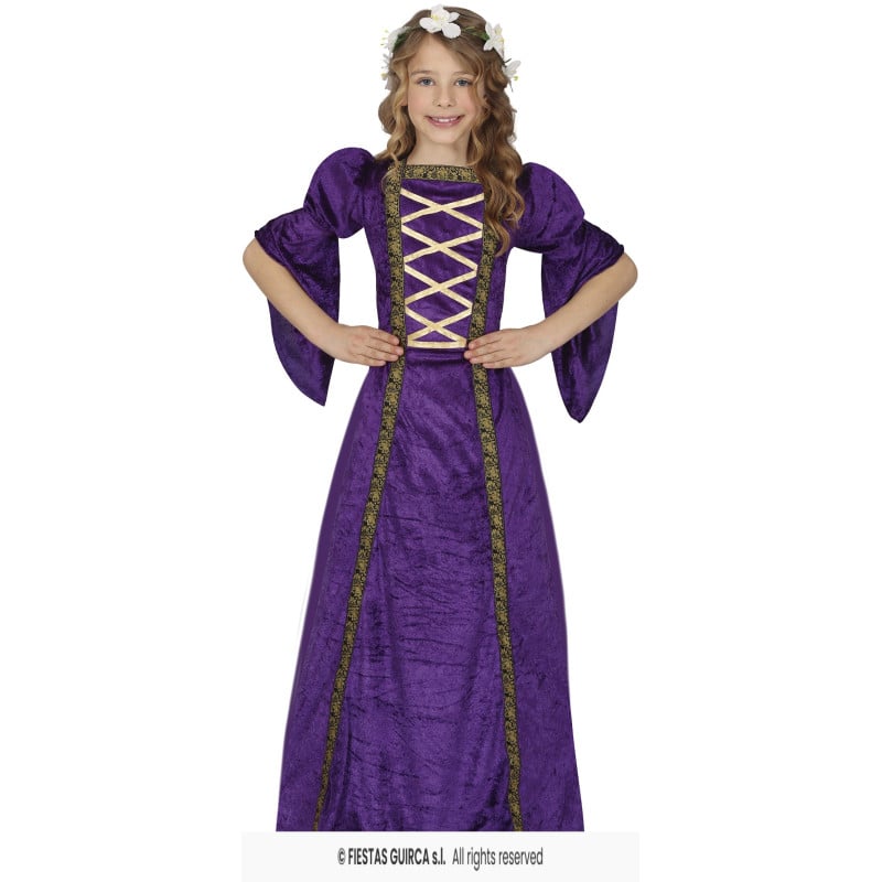 Disfraz Dama Medieval Morada 5-6 Años