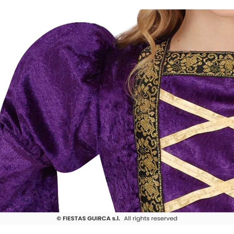 Disfraz Dama Medieval Morada 7-9 Años