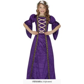 Disfraz Dama Medieval Morada 7-9 Años