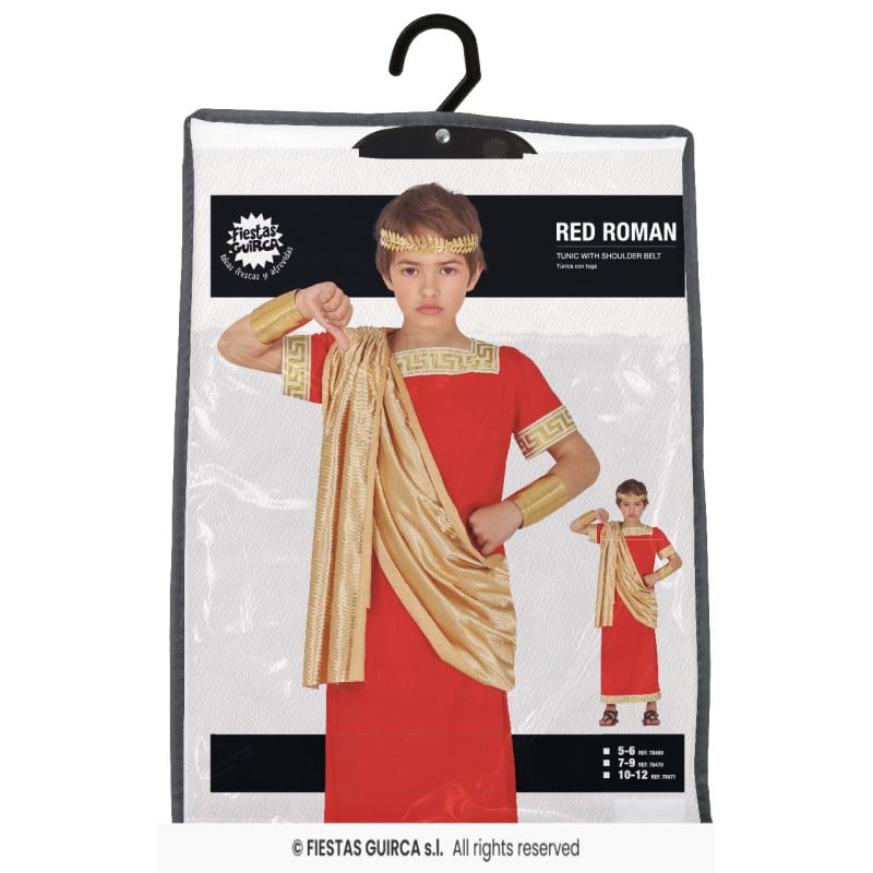 Disfraz Romano Rojo 7-9 Años