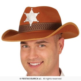 Sombrero Sheriff Marrón Fieltro 2