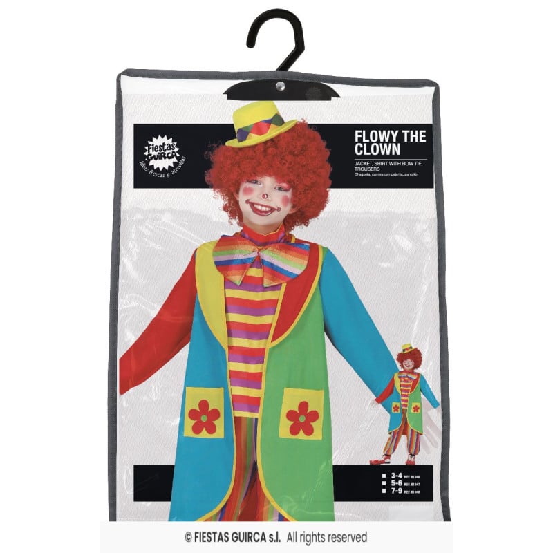 Disfraz Payaso Flores 7-9 Años