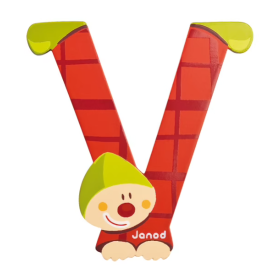 Letra Serie Payaso de Madera V de Janod.