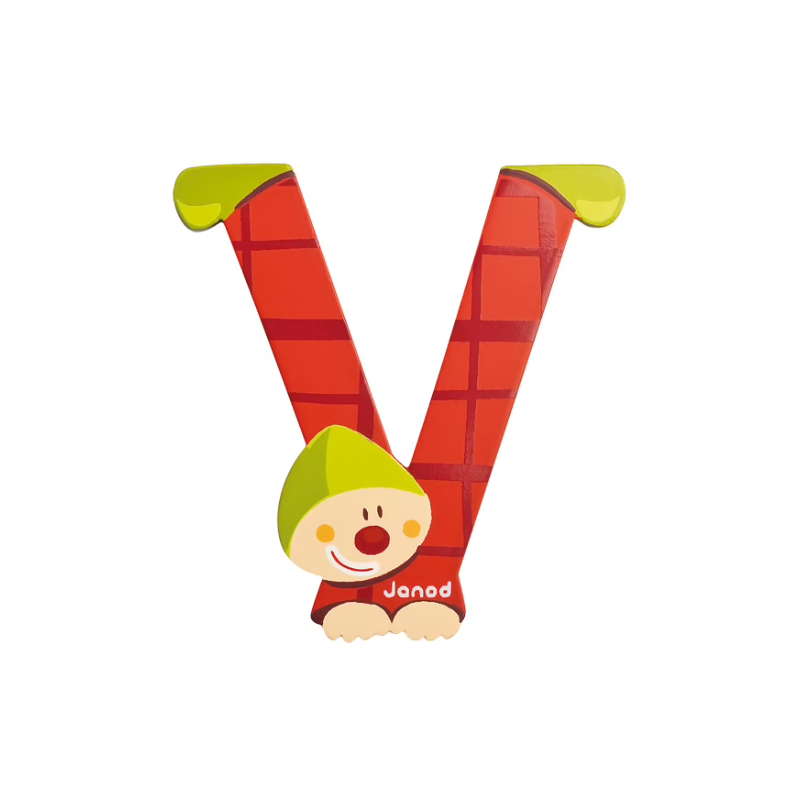 Letra Serie Payaso de Madera V de Janod.