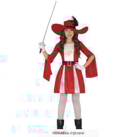 Disfraz Mosquetera Rojo 7-9 Años