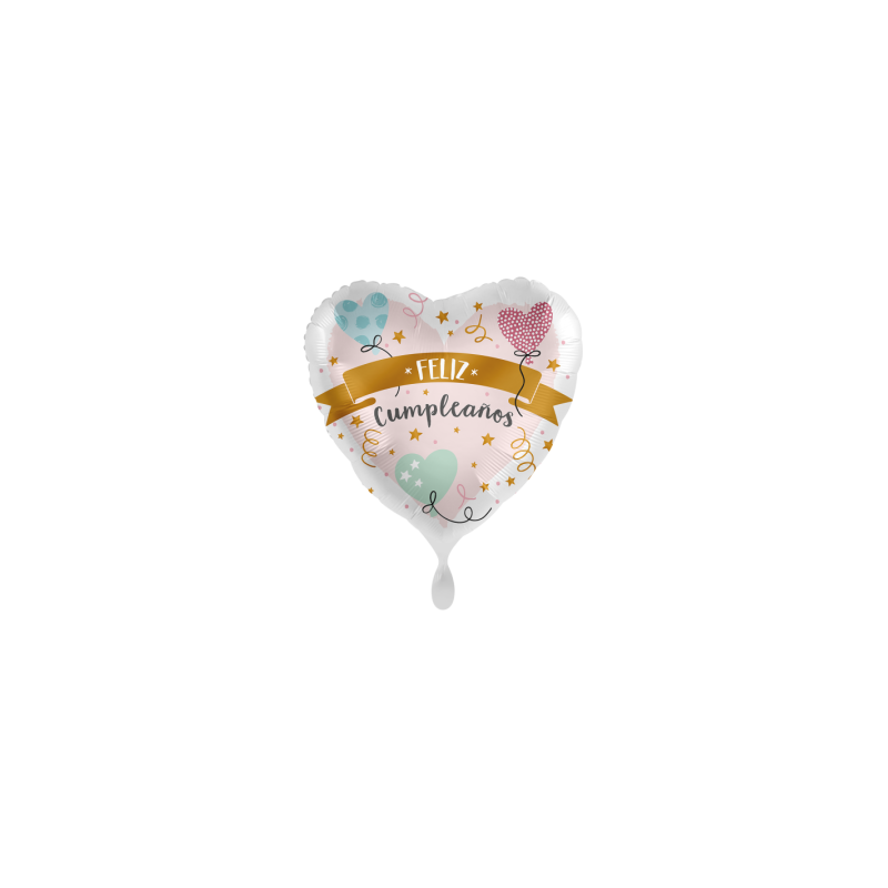 Globo Feliz Cumpleaños Corazones Helio