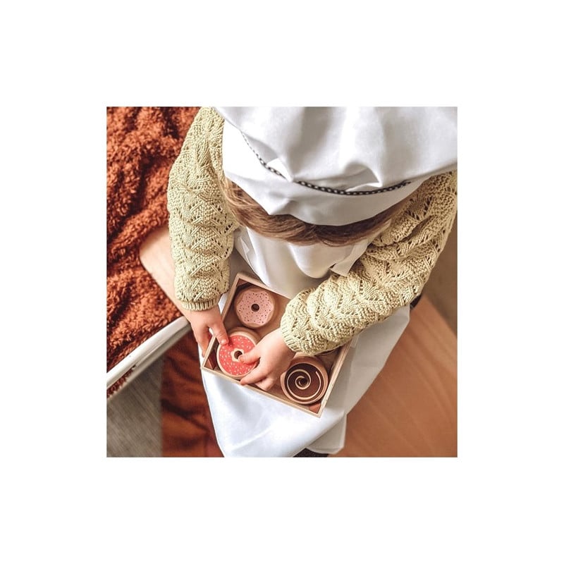 Caja De Donuts De Madera