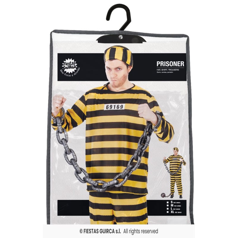 Disfraz Prisionero Amarillo Talla 52-54