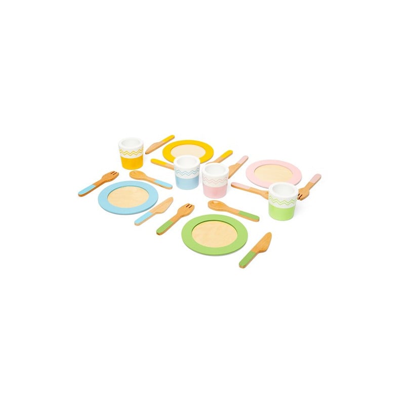 Juego De Vajilla De Madera