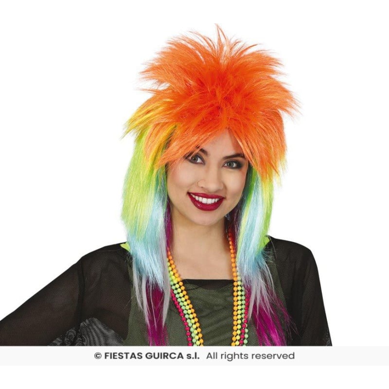 Peluca Rock Multicolor En Caja