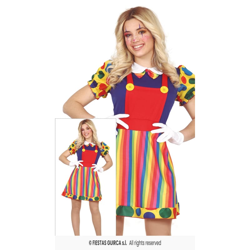 Disfraz Payasa Adulta Talla 36-38 De Guirca