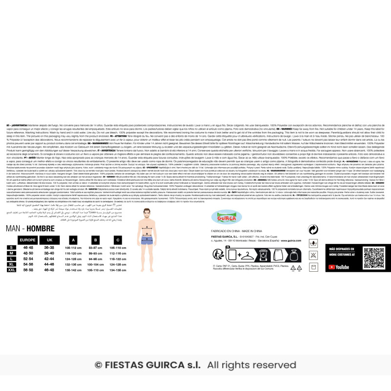 Disfraz Cebra Talla 48-50