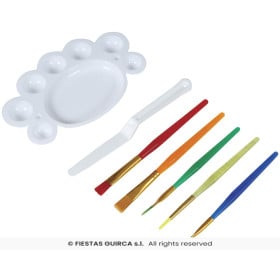 Set Para Maquillar 5 Pinceles, Paleta y Espátula