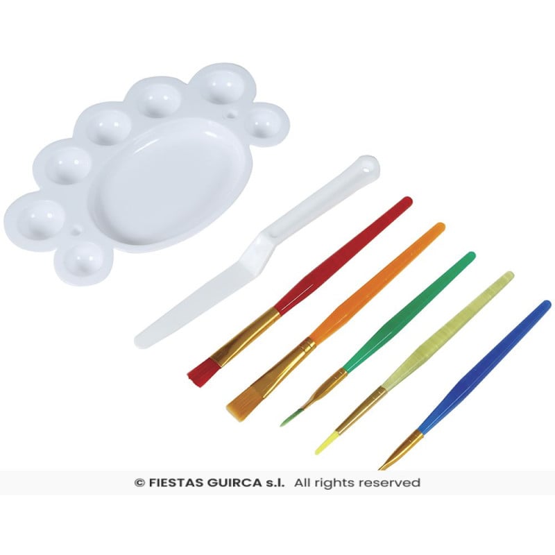 Set Para Maquillar 5 Pinceles, Paleta y Espátula