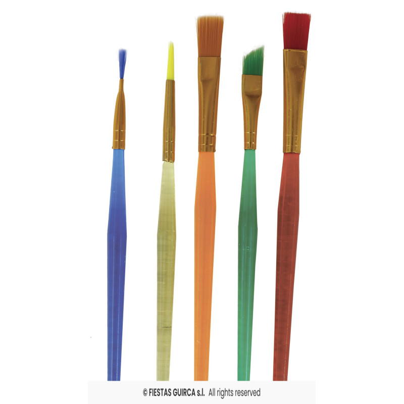 Set Para Pintar 5 Pinceles, Paleta y Espátula