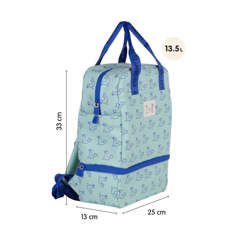 Mochila Infantil Compartimento Isotérmico Verde Milan