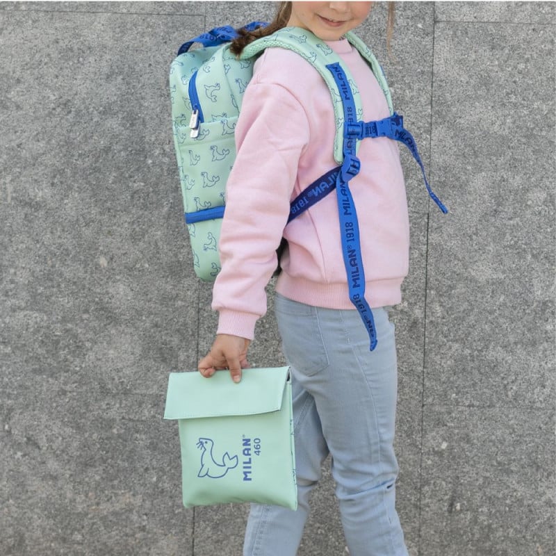 Mochila Infantil Compartimento Isotérmico Verde Milan