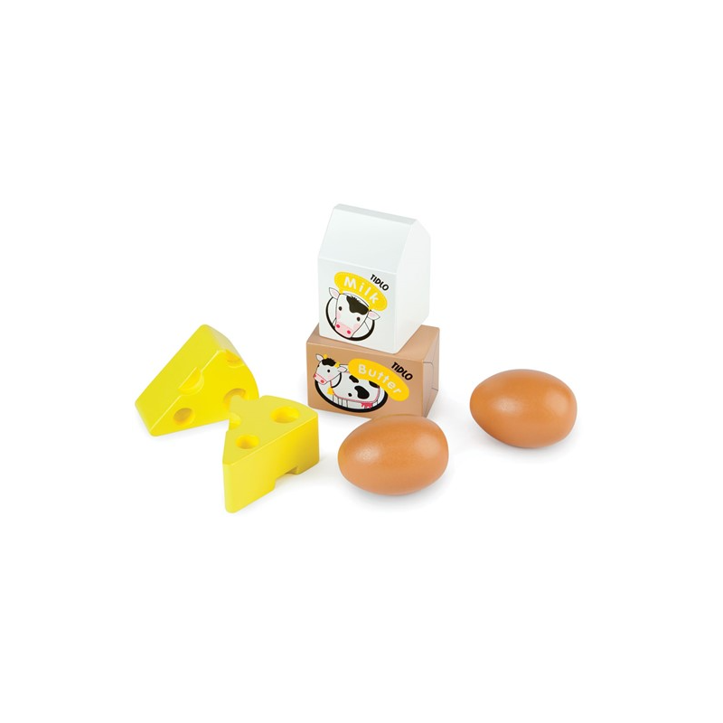 Caja Huevos Y Lácteos De Madera