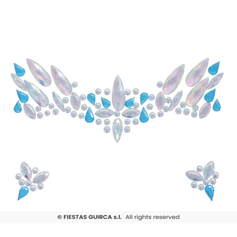 Joyas Faciales Adhesivas Azules
