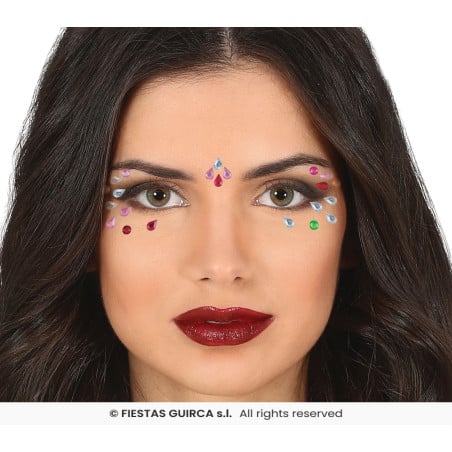 Joyas Faciales Para Ojos Gotas Multicolor De Guirca