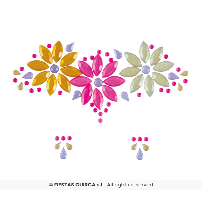 Joyas Faciales Flores Neón